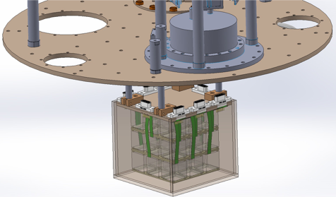 Modélisation du détecteur CryoCube qui sera au coeur de l'expérience Ricochet