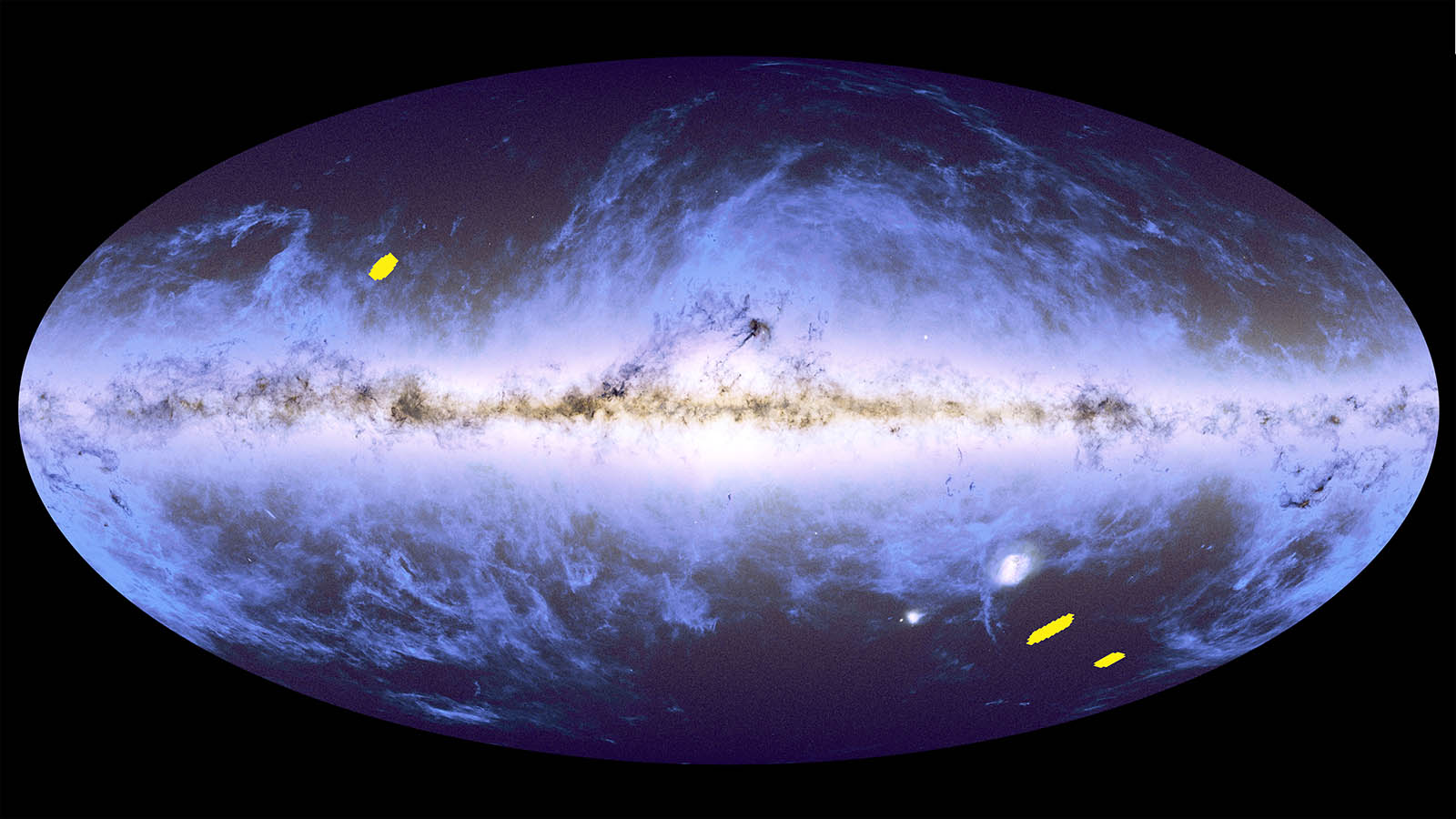 Régions du ciel observées par Euclid (champs Q1)