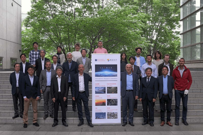 Les membres et collaborateurs d’ILANCE réunis à l’occasion de la visite de la direction de l’IN2P3 sur le campus de Kashiwanoha à Tokyo